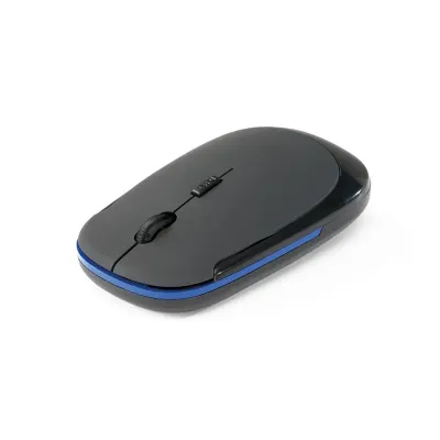Mouse wireless  preto com azul 
