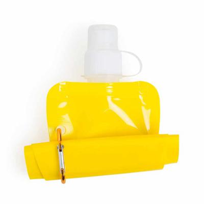 Squeeze Dobrável 480ml, com mosquetão da cor  - amarelo