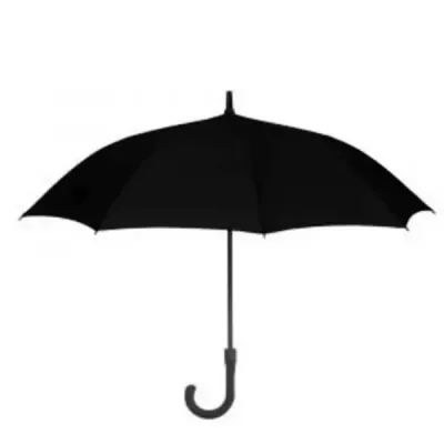 Guarda-chuva preto com cabo plástico