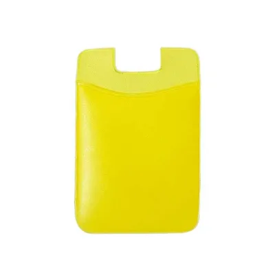 Adesivo Porta Cartão Amarelo de PVC para Celular