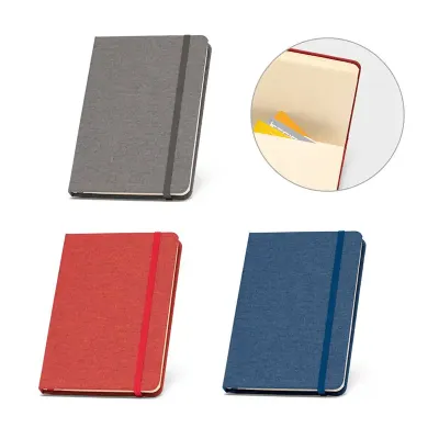 Cadernos A5 com capa dura em rPET - várias cores