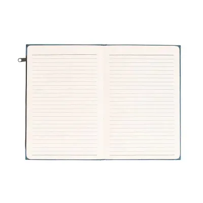 Caderno de anotações com porta-objetos na capa