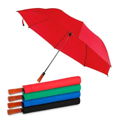 Guarda-chuva com Cabo de madeira - opções de cores