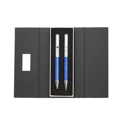 Kit caneta e lapiseira azul