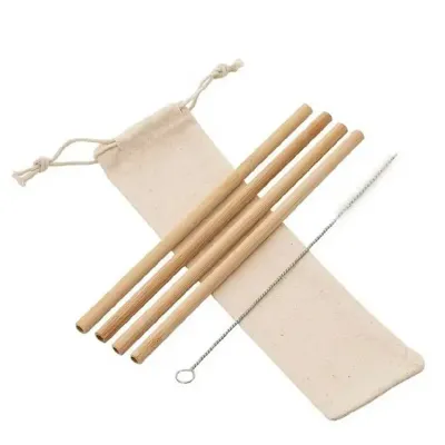 Kit Canudo de Bambu - 4 peças