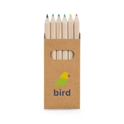 Caixa personalizada com 6 mini lápis de cor
