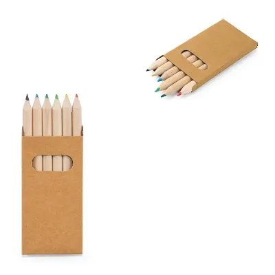 Caixa com 6 mini lápis de cor