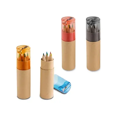 6 mini lápis de cor
