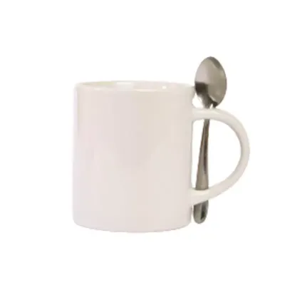 Caneca com porta colher porcelana 320ml