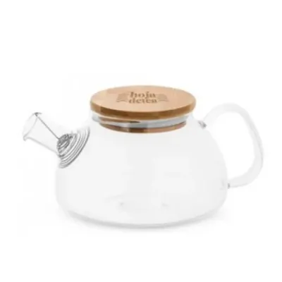 Bule de vidro borosilicato com tampa em bambu