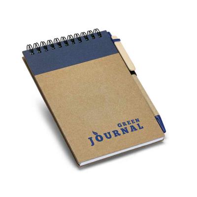 Caderno de bolso capa dura, com detalhe azul