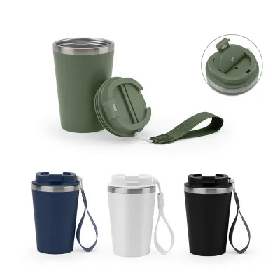 Copo de viagem em PP e aço inox 90% reciclado