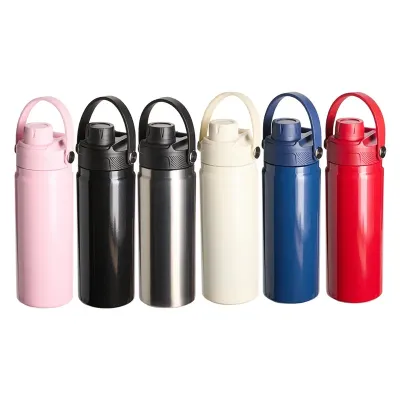 Garrafa térmica em inox 600ml - opções de cores