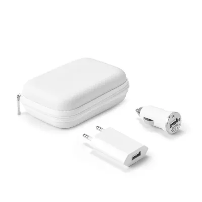 Kit de adaptadores USB em ABS (branco)
