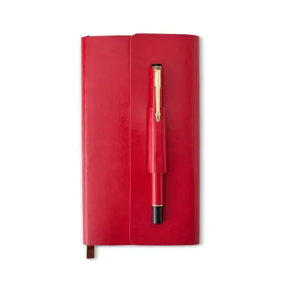 Kit para Anotações Vermelho com Caneta