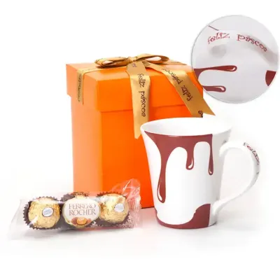 Kit Páscoa com caixa, caneca e bombons