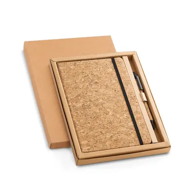 Conjunto de bloco de notas em cortiça