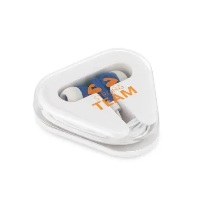 fone de ouvido auricular branco com case personalizado com logo