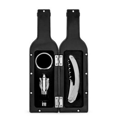 Kit vinho formato garrafa com 3 peças
