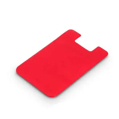 Porta cartões vermelho para celular em PVC