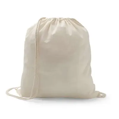 Sacola mochila em algodão natural