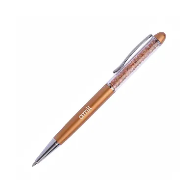 Caneta Crown Cristal Esferográfica Ouro - 1