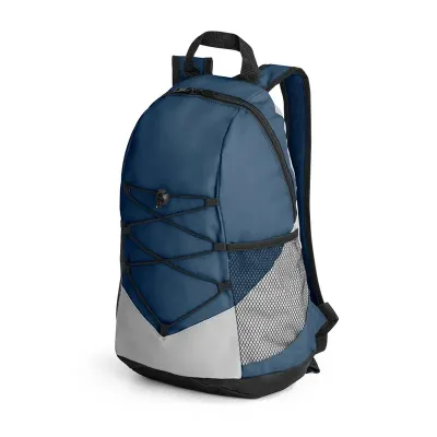 Mochila em 600D azul com bolsos laterais