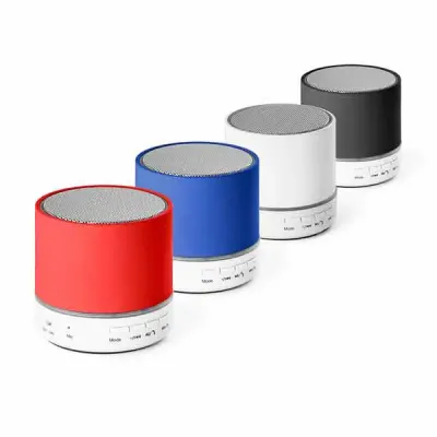 Caixa de som com microfone em várias cores
