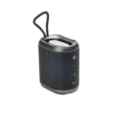 Caixa de Som Multimídia resistente a água cinza.