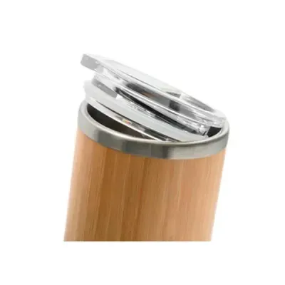 Copo de bambu e aço inox  - detalhe da tampa