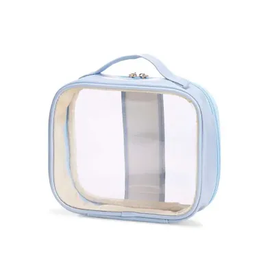 Necessaire PVC Impermeável Azul claro