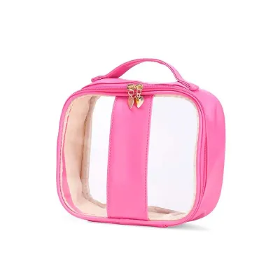 Necessaire PVC Impermeável Rosa.
