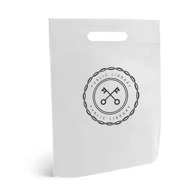 Sacola em TNT Branca personalizada.