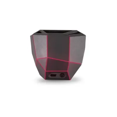 Caixa de Som Bluetooth com iluminação vermelha