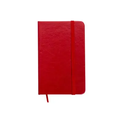 Caderneta de sintético vermelho com elástico