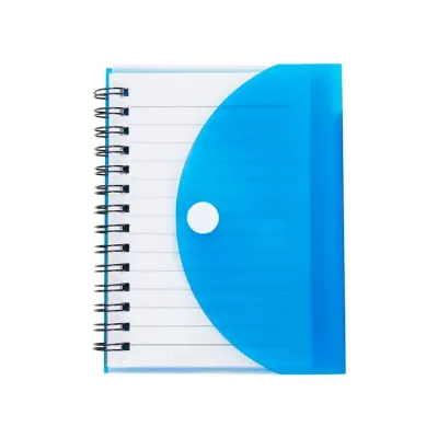 Bloco de anotações plástico azul