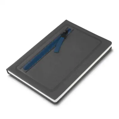 Caderno de anotações com porta objetos
