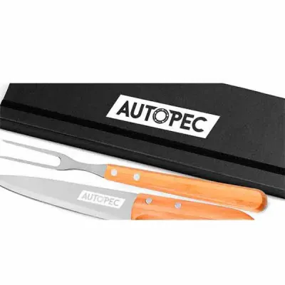 Conj. De Garfo E Faca Inox e Bambu 