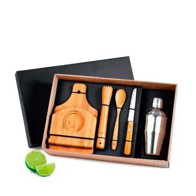 Kit Para Caipirinha Em Bambu 6 Pçs