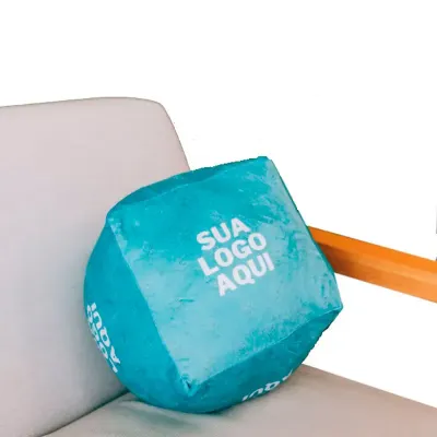 Almofada Decorativa Cubo Azul - Sua Logo Aqui