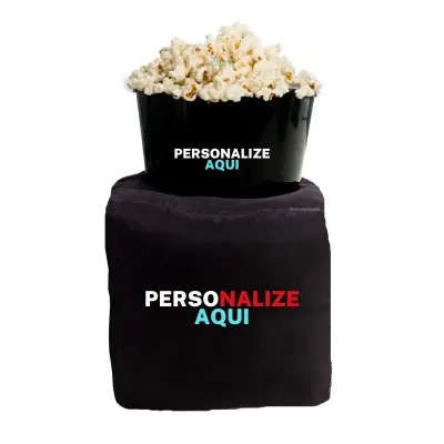 Almofada de Pipoca Cubo com sua marca 3 cores