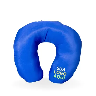 Almofada De Pescoço Azul Personalizada 3 Cores