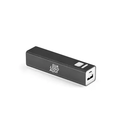 Bateria portátil em alumínio 2.200 mAh Personalizado - Preto