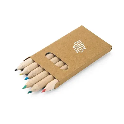 Caixa de cartão com 6 mini lápis de cor - 2