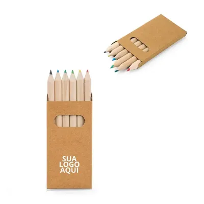 Caixa de cartão com 6 mini lápis de cor - 3