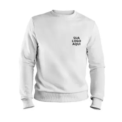 Blusão de Moletom Branco - logo