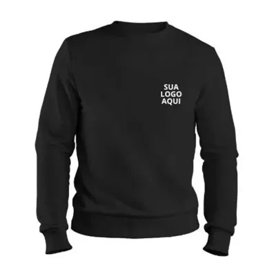 Blusão de Moletom Preto - logo