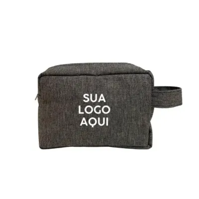 Necessaire Cinza - Sua logo aqui