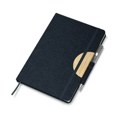 Caderno de anotações ecológico com suporte para caneta