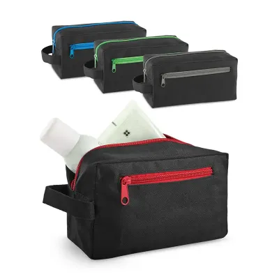 Bolsa de cosméticos em 600D com pega e bolso - cores